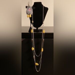 Paparazzi Silver and Yellow Necklace Set
